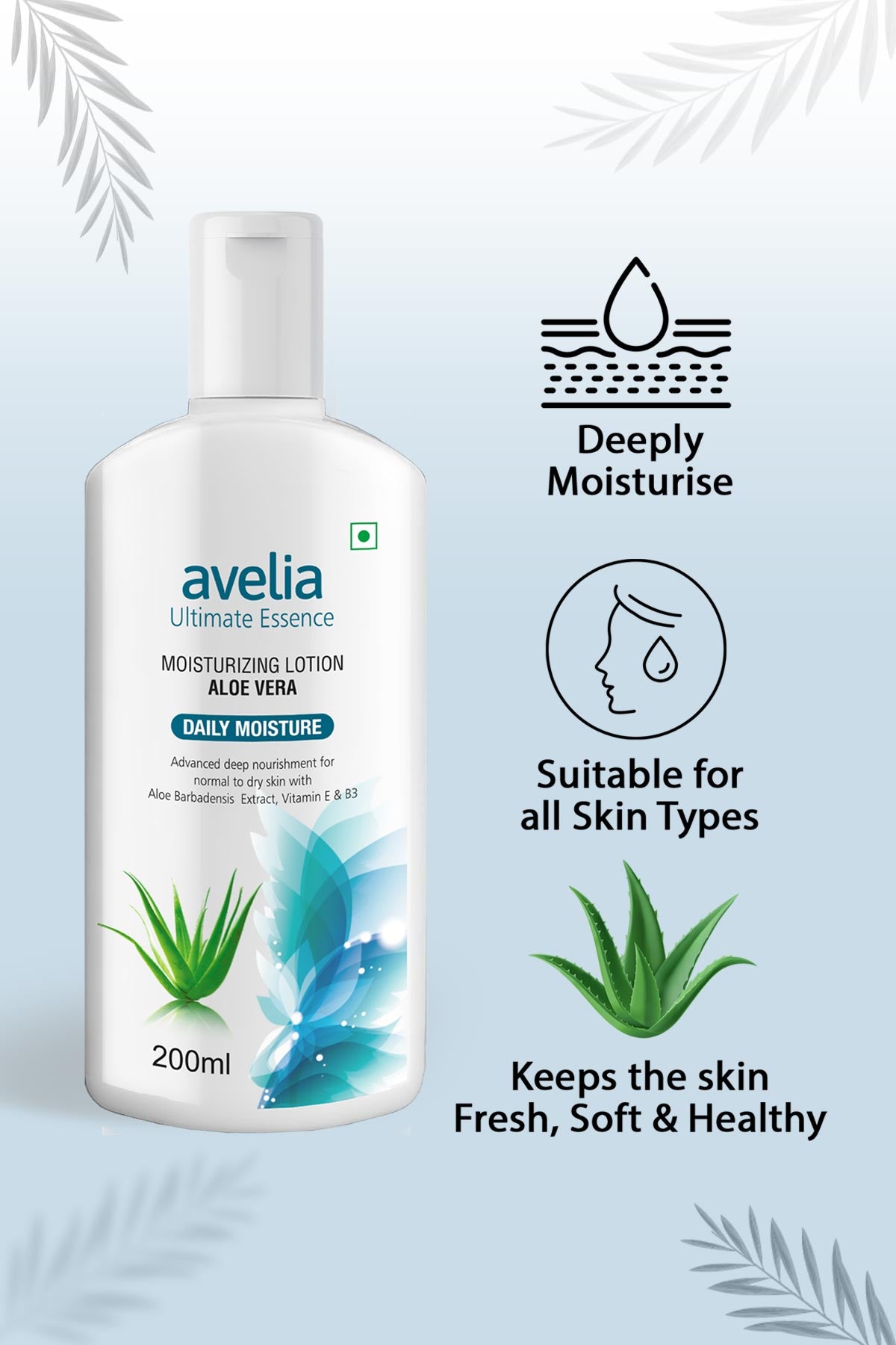 Avelia Ultimate Essence Aloe Vera Moisturizing  Lotion - AloeVera (200ml)