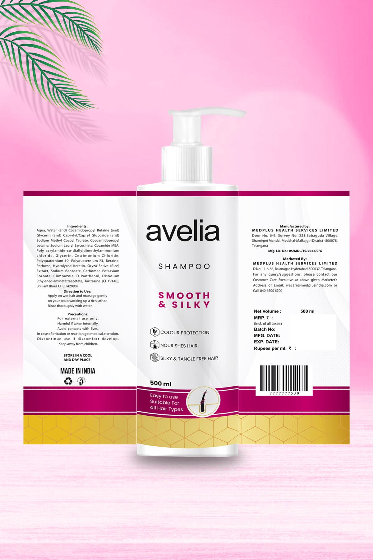 Avelia Smooth and Silky Shampoo (500ml)