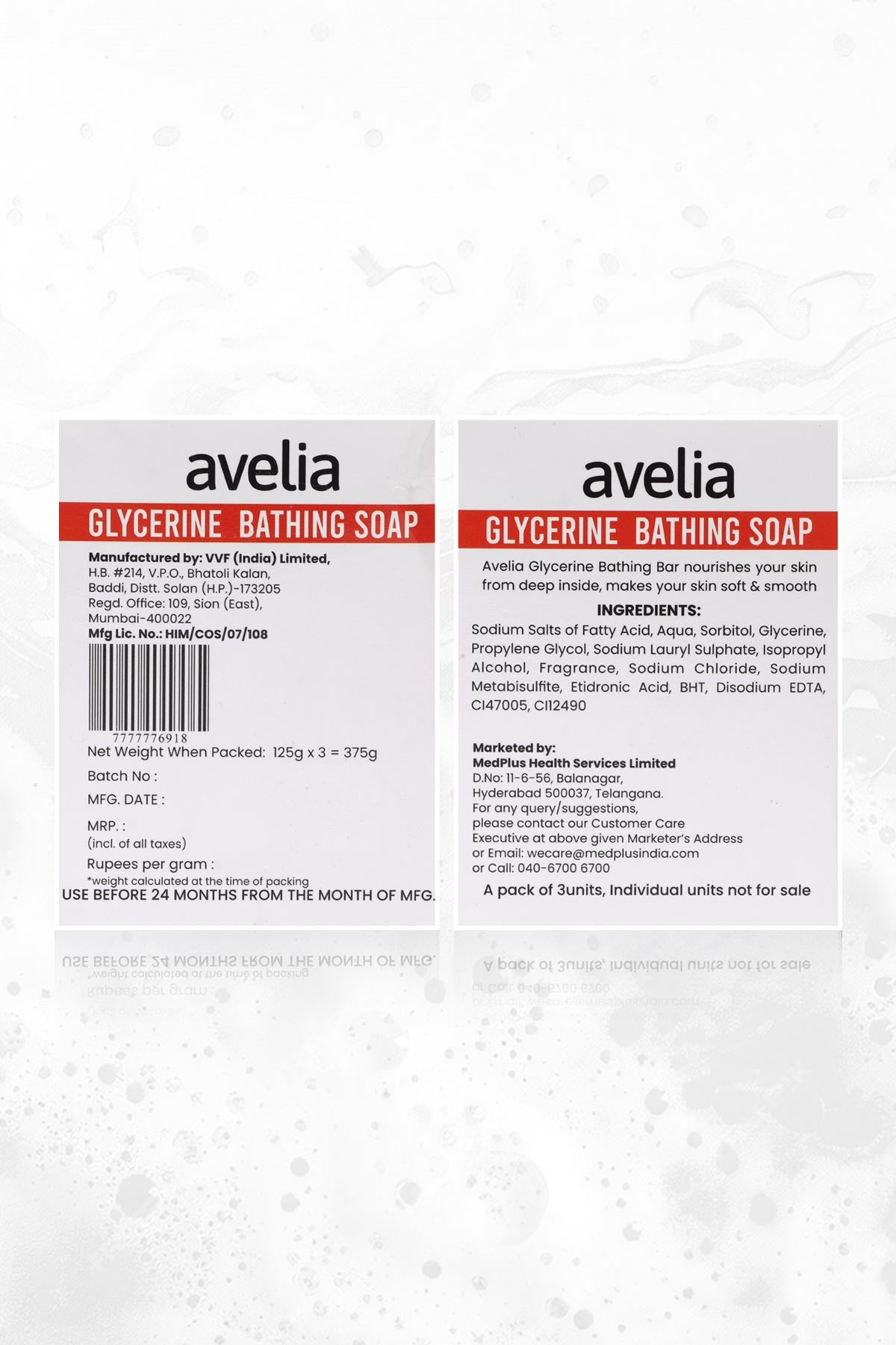 Avelia Glycerine Soap (3x125gm)