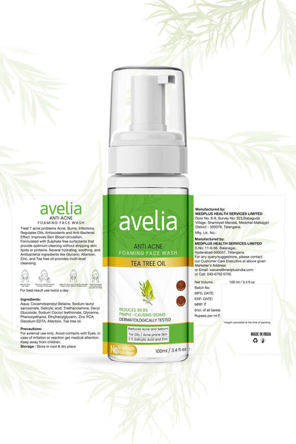 Avelia Anti Acne Foaming Face Wash (100ml)