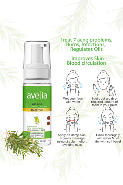 Avelia Anti Acne Foaming Face Wash (100ml)