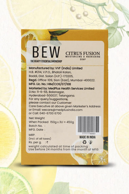 Bew Citrus Fusion Soap (3x150gm)