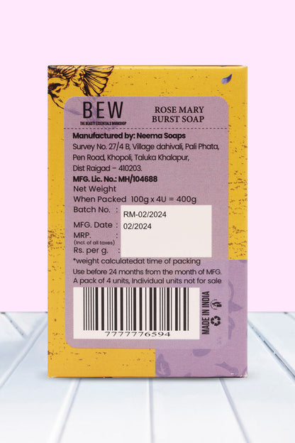 Bew Rosemary Burst Soap (4x100gm)