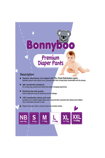 Bonnyboo Premium Baby Diaper Pants L 30s