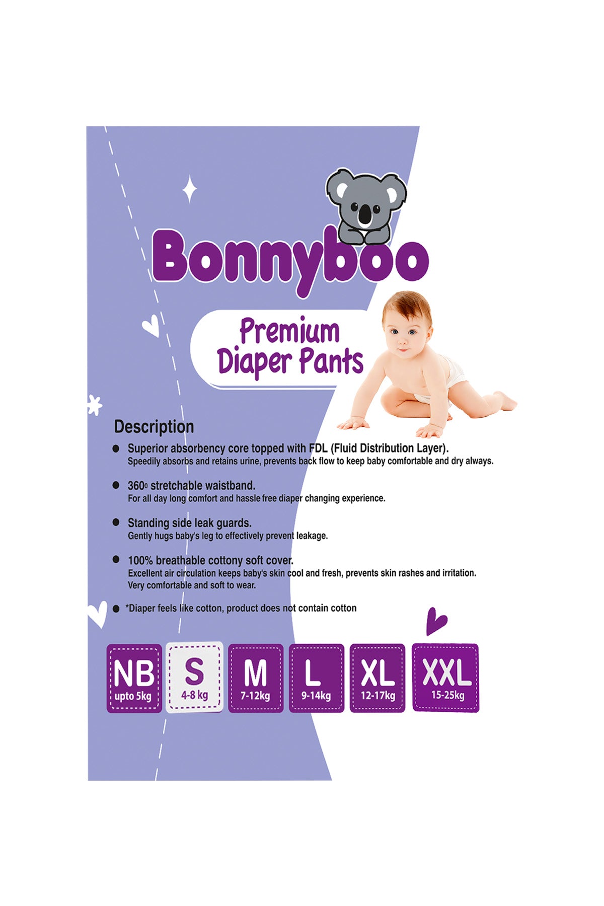 Bonnyboo Premium Baby Diaper Pants S 30s