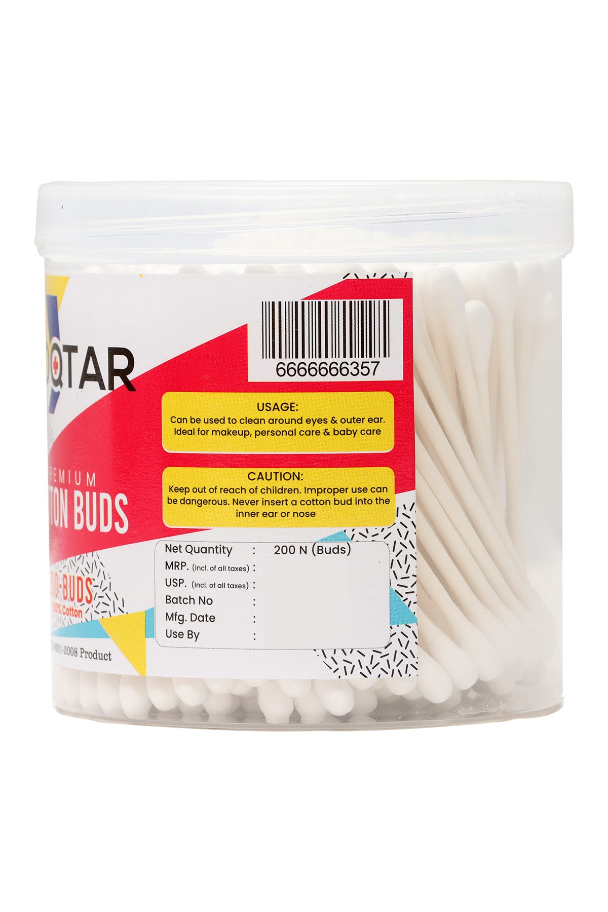 Doqtar Premium Cotton Buds (200pcs)