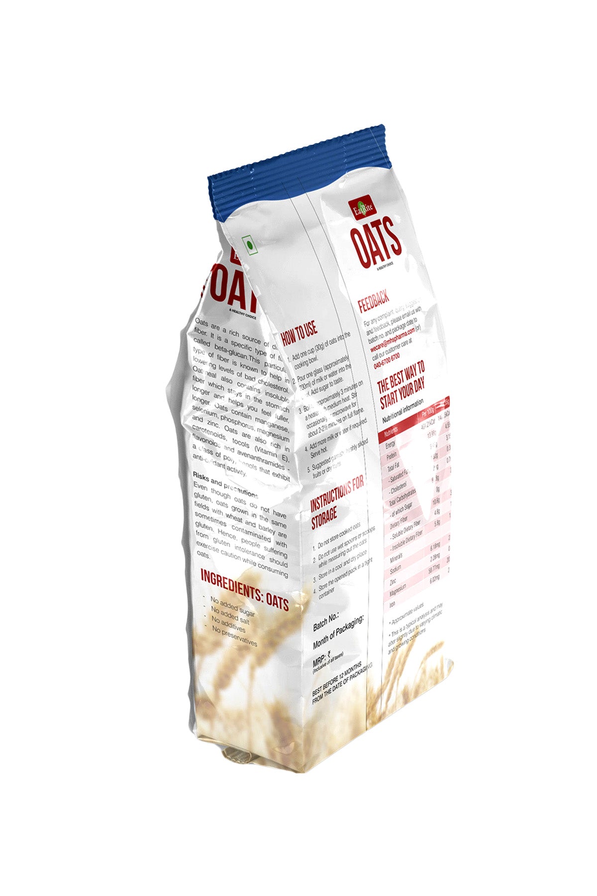 Eatrite Oats Refill Pack (500gm)