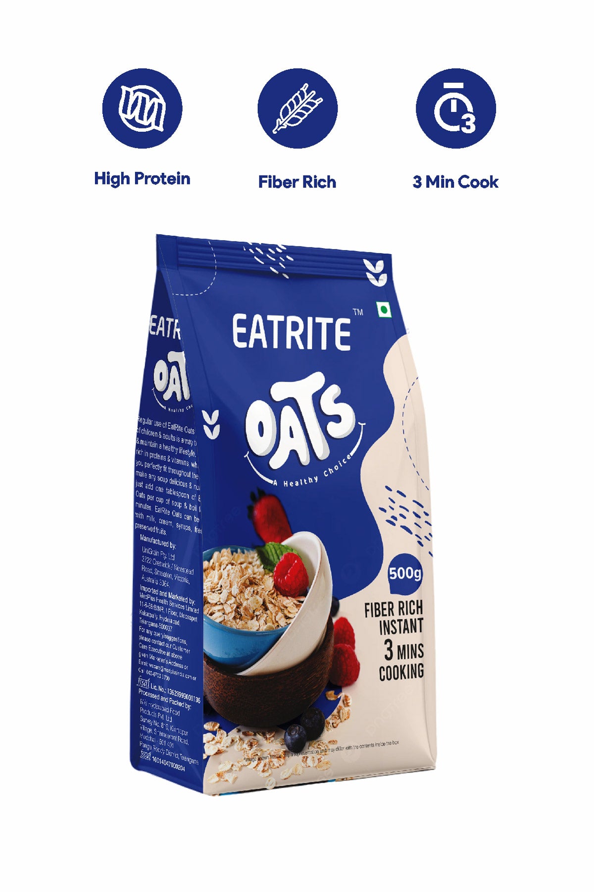 Eatrite Oats Refill Pack (500gm)