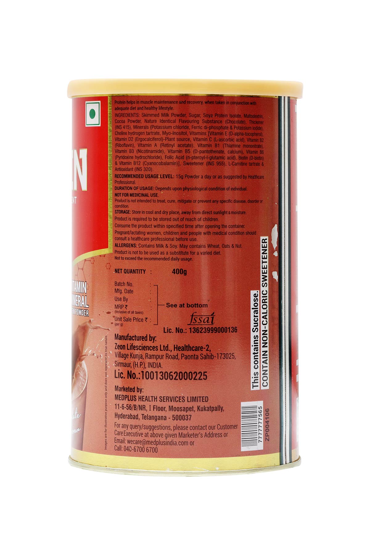 Eatrite Protein Chocolate Tin Powder (400gm)