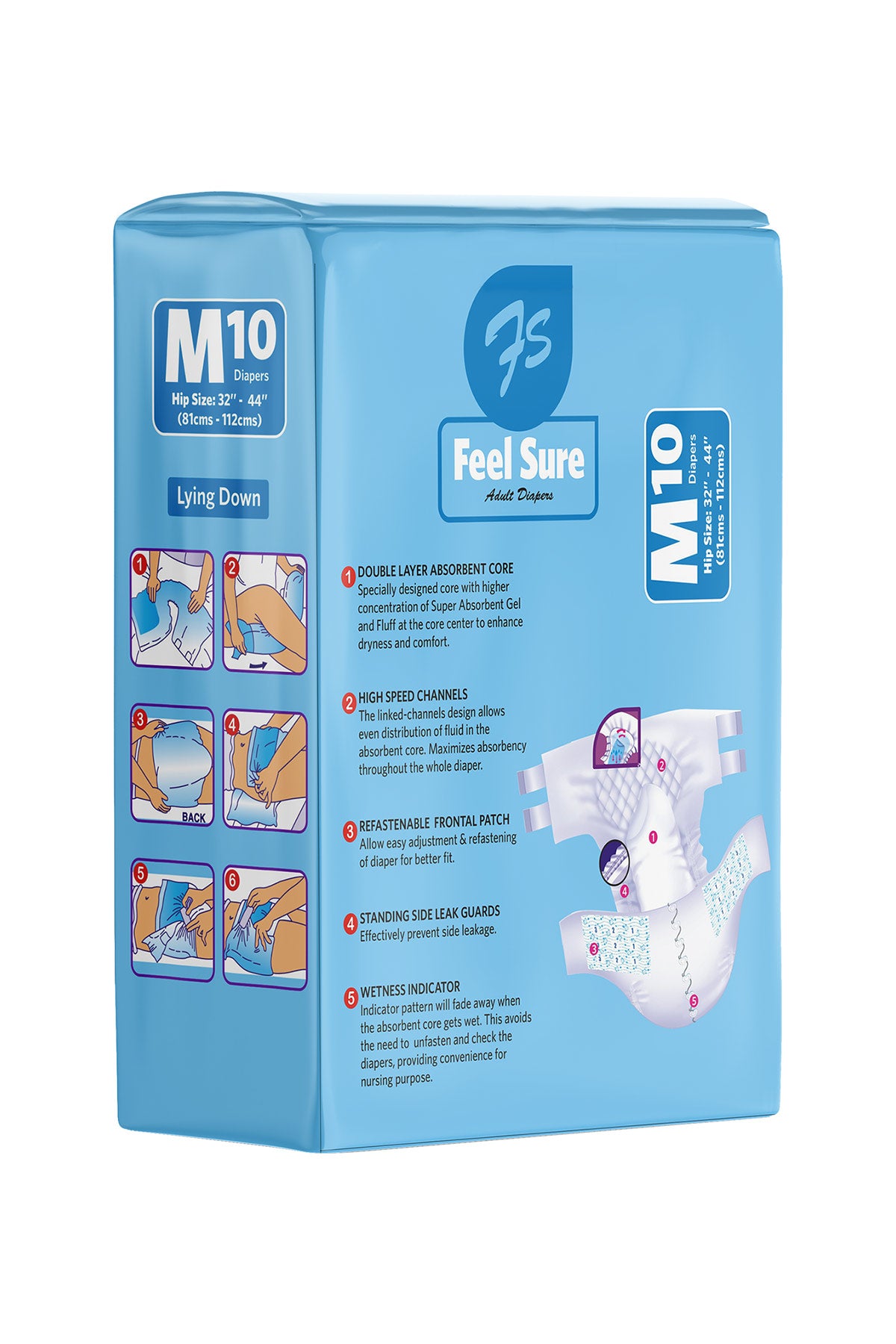 Feel Sure Adult Diapers M 10s