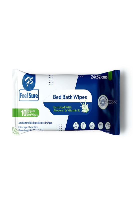 Feel Sure Adult Bed Bath Wipes 10s