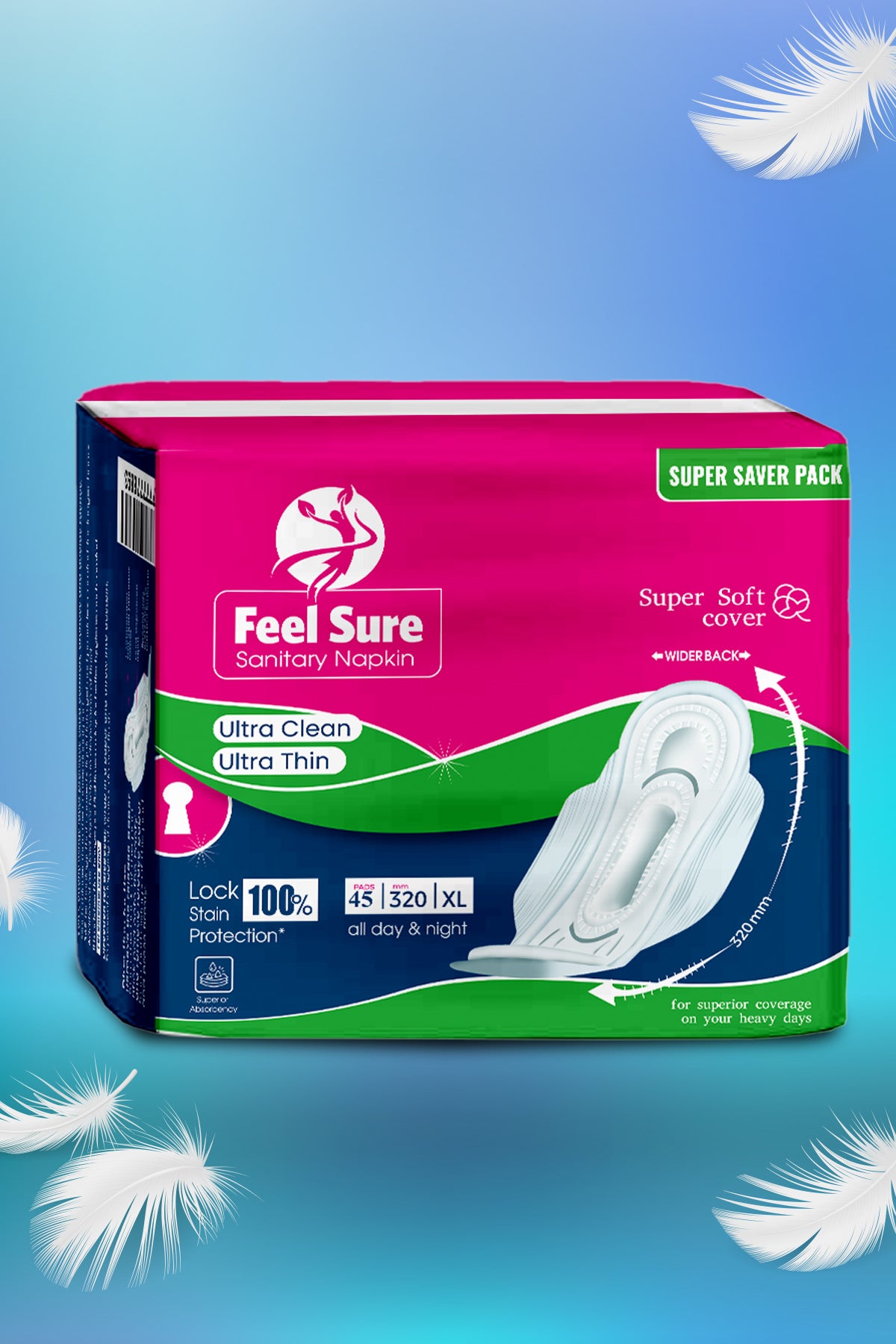 Feelsure Ultra Clean Sanitary Napkin XL 45s