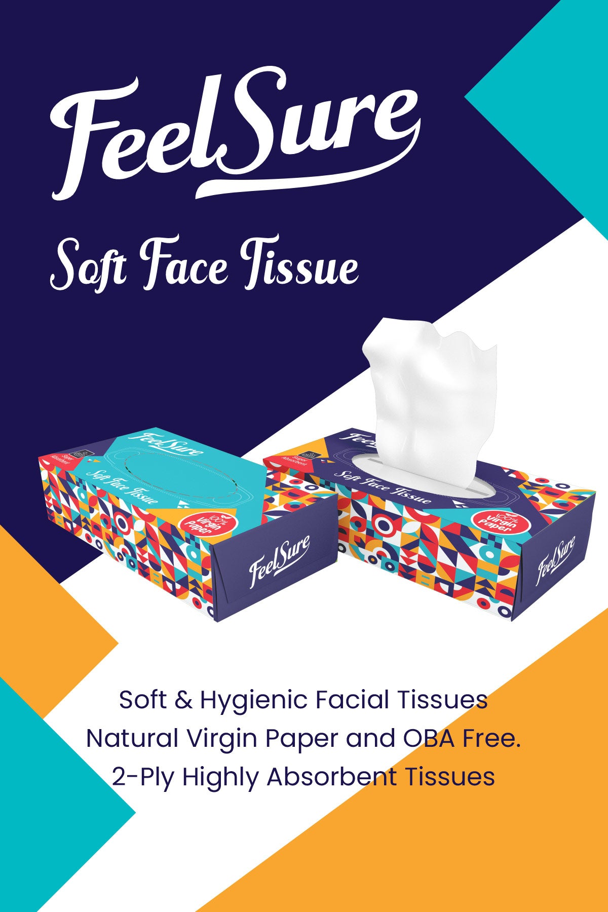 Feelsure Facial Tissues 2-Ply (100 Pulls)