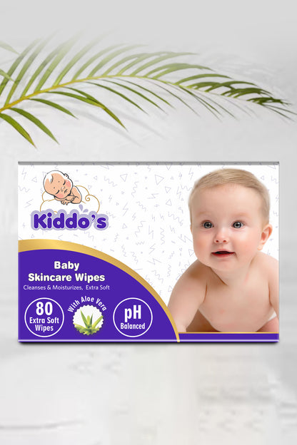 Kiddos Baby Skincare Wipes 1+1 80s Pack