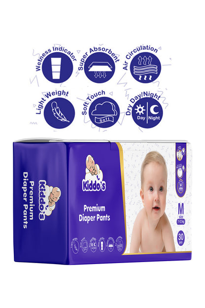 Kiddos Premium Baby Diaper Pants M 30s