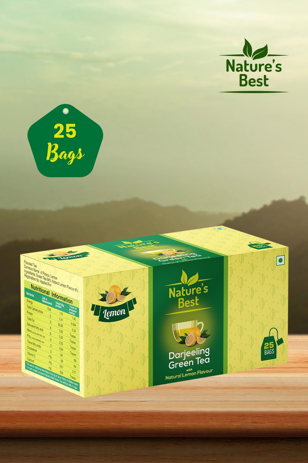 Natures Best Green Tea Sachet - Lemon (25s)