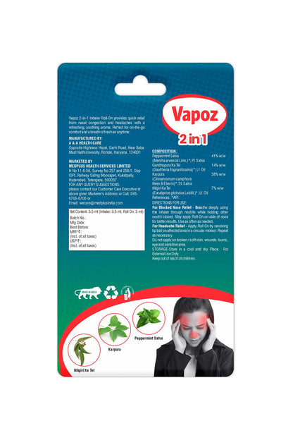 Vapoz 2 in 1 Inhaler Roll On